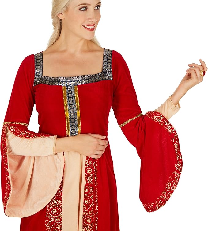 TecTake Koninginnenkostuum - dames - XL – Rood fluweel inclusief kroon