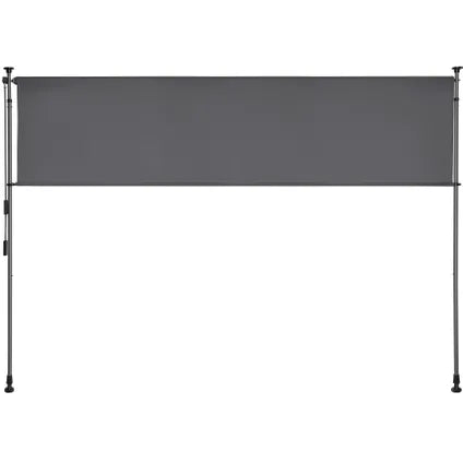 tectake Taija Klemzonnescherm 208 x 310 cm – Balkon- en Terraszonwering – UV-bescherming 50+ – Zonder Boren – Polyester – Antraciet