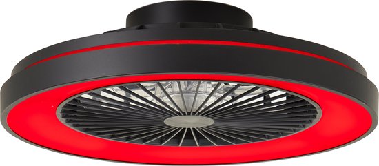 Brilliant Mazzaro - Plafondventilator - LED 40W - 3000K-6500K - Dimbaar - Zwart