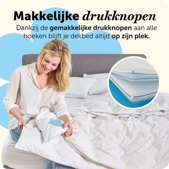 Cloudpillo Dons & Veren Dekbed 140x200 cm - 4 Seizoenen 2-in-1 - 15% Eendendons 85% Eendenveren - Downproof Katoen 233 TC - RDS & OEKO-TEX