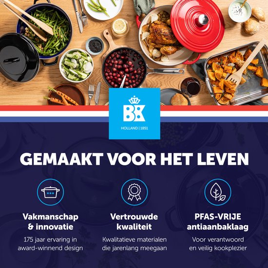BK Vivid Koekenpannenset 2-delig - 24/28cm - PFAS-vrije antikleeflaag – Koekenpan inductie – Keramische koekenpan - Ovenbestendig tot 160°C – Koudgrepen - Zwart