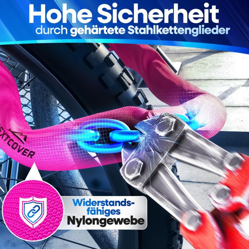 NEXTCOVER® Fietsslot LockOne met sleutel - hoge veiligheid - robuust & duurzaam - 3 sleutels