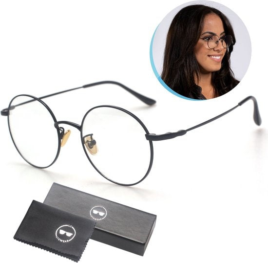 LC Eyewear Beeldschermbril - Blauw Licht - Incl. Brillenkoker - Metaal - Unisex - Zwart