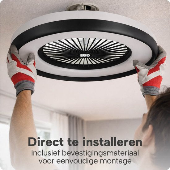 Slimme Plafondlamp met Ventilator – Plafondventilator met App en Afstandsbediening - 4800 Lumen - RGB - 6 Snelheden - BREND BR-2253