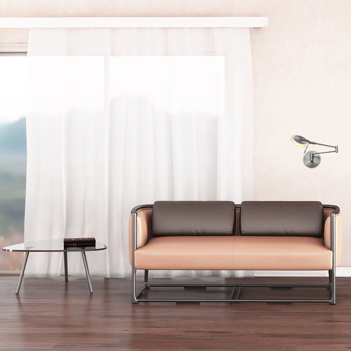 Steinhauer Turound LED - Wandlamp Modern - Staal - H:17cm - Ø:14cm - Universeel - Voor Binnen - Metaal - Wandlampen - Slaapkamer - Woonkamer