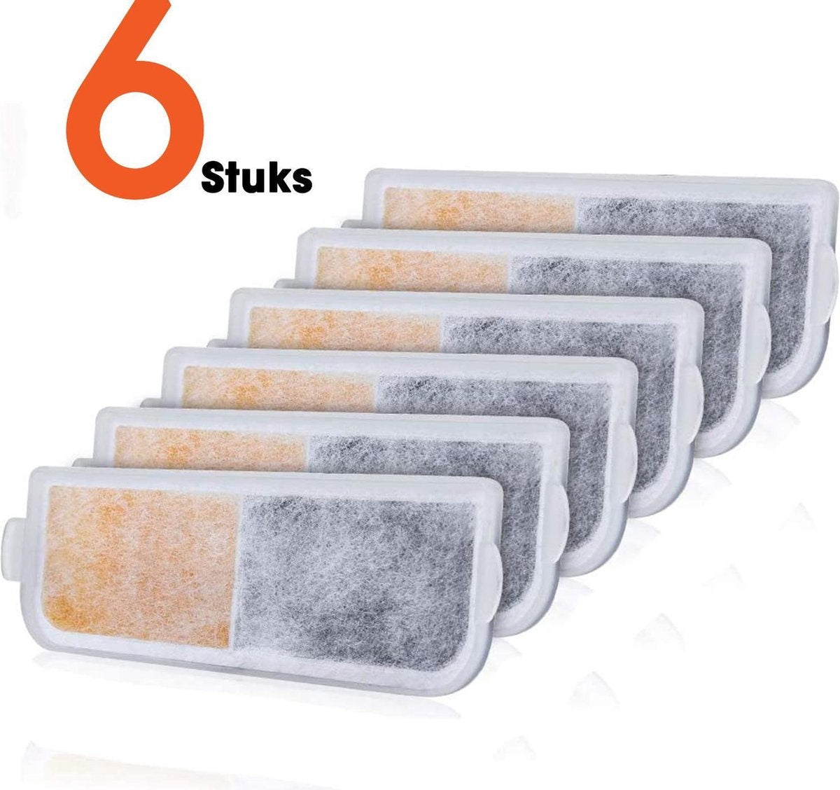 PetGoods Drinkfontein Filters - Navulling Set: 6 Stuks - Katten & Honden