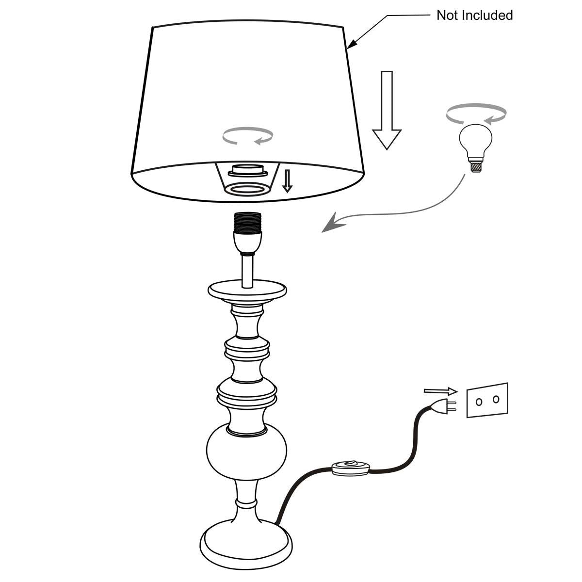 Anne Lighting tafellamp Lyons - zwart - metaal - 15,5 cm - E27 fitting - 3467ZW