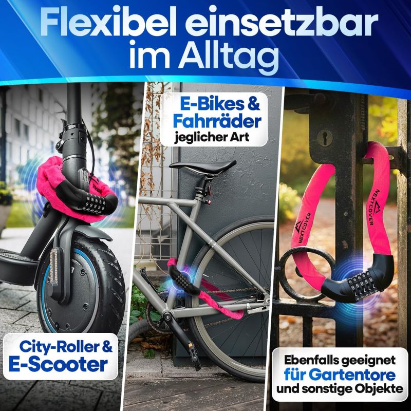 NEXTCOVER® Fietsslot LockOne met sleutel - hoge veiligheid - robuust & duurzaam - 3 sleutels