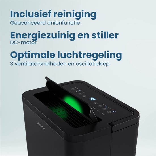 Auronic Luchtontvochtiger - Compact Pro Plus - 24L - Slaapkamer, Badkamer, Woonkamer en Kantoor - Vochtvreter voor in Huis - Zwart