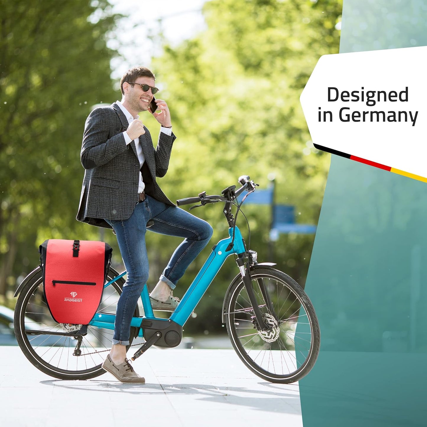 RADGEIST - Fietstas Bagagedragertas - 28 L - Rood Zeildoek - Waterdicht met Laptopvak - Sportief & Functioneel - Inclusief Schouderriem & Reflectoren