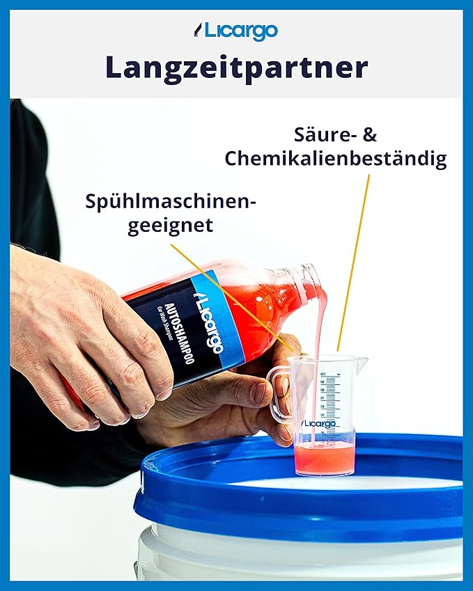 LICARGO maatbeker 100 ml - fijne schaalverdeling - voor nauwkeurig doseren - geschikt voor wasmiddel, auto-onderhoud, bakken en koken