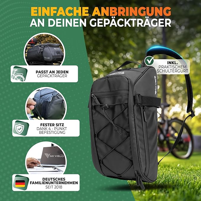 MIVELO Fietstas – Waterdicht & Reflecterend – 9 liter – Zwart