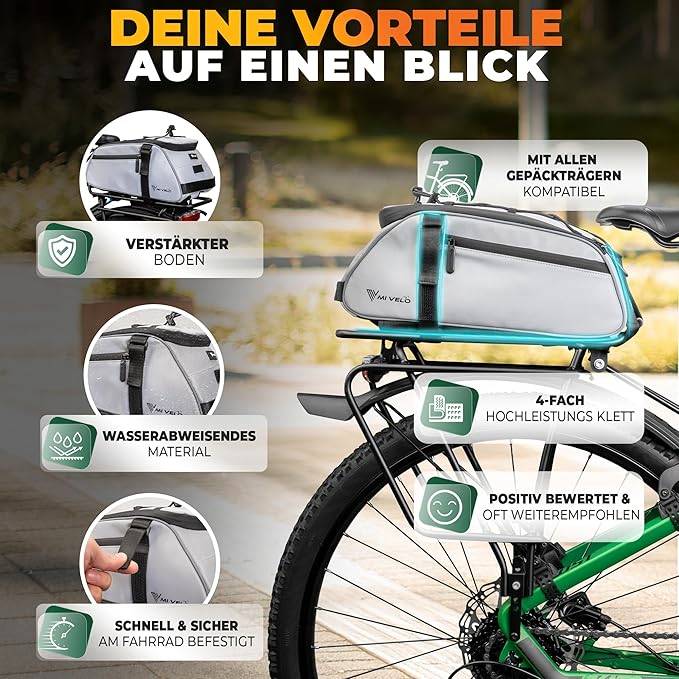 MIVELO Fietstas – Waterdicht & Volledig Reflecterend – 9 liter – Reflecterend