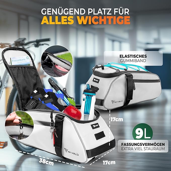 MIVELO Fietstas – Waterdicht & Volledig Reflecterend – 9 liter – Reflecterend