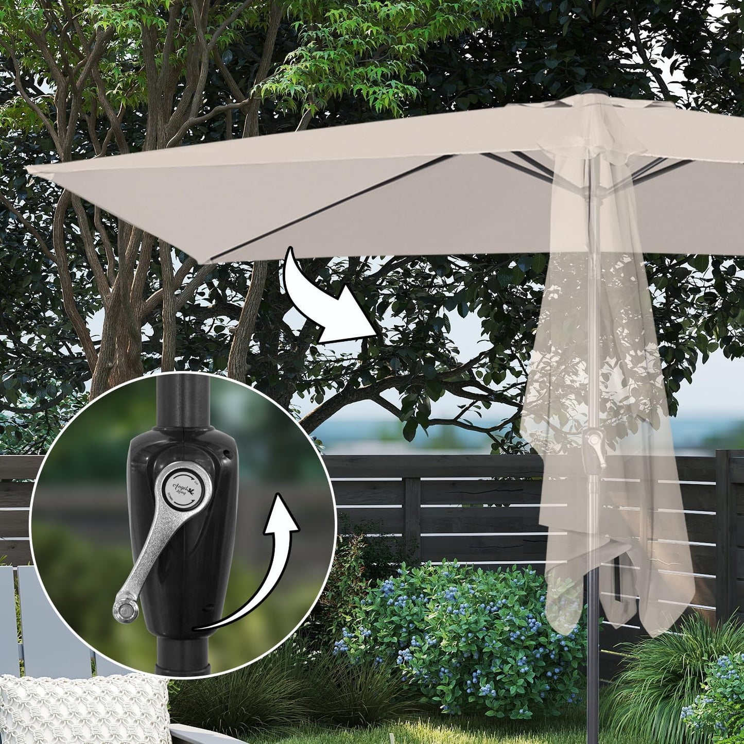 Angel Living Parasol - Rechthoekig - 200 x 300 cm - Beige