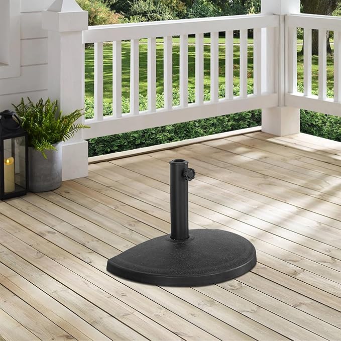 Angel Living Parasolvoet - Half Rond - 9kg - Ø50cm - Zwart - Polyresin/Staal