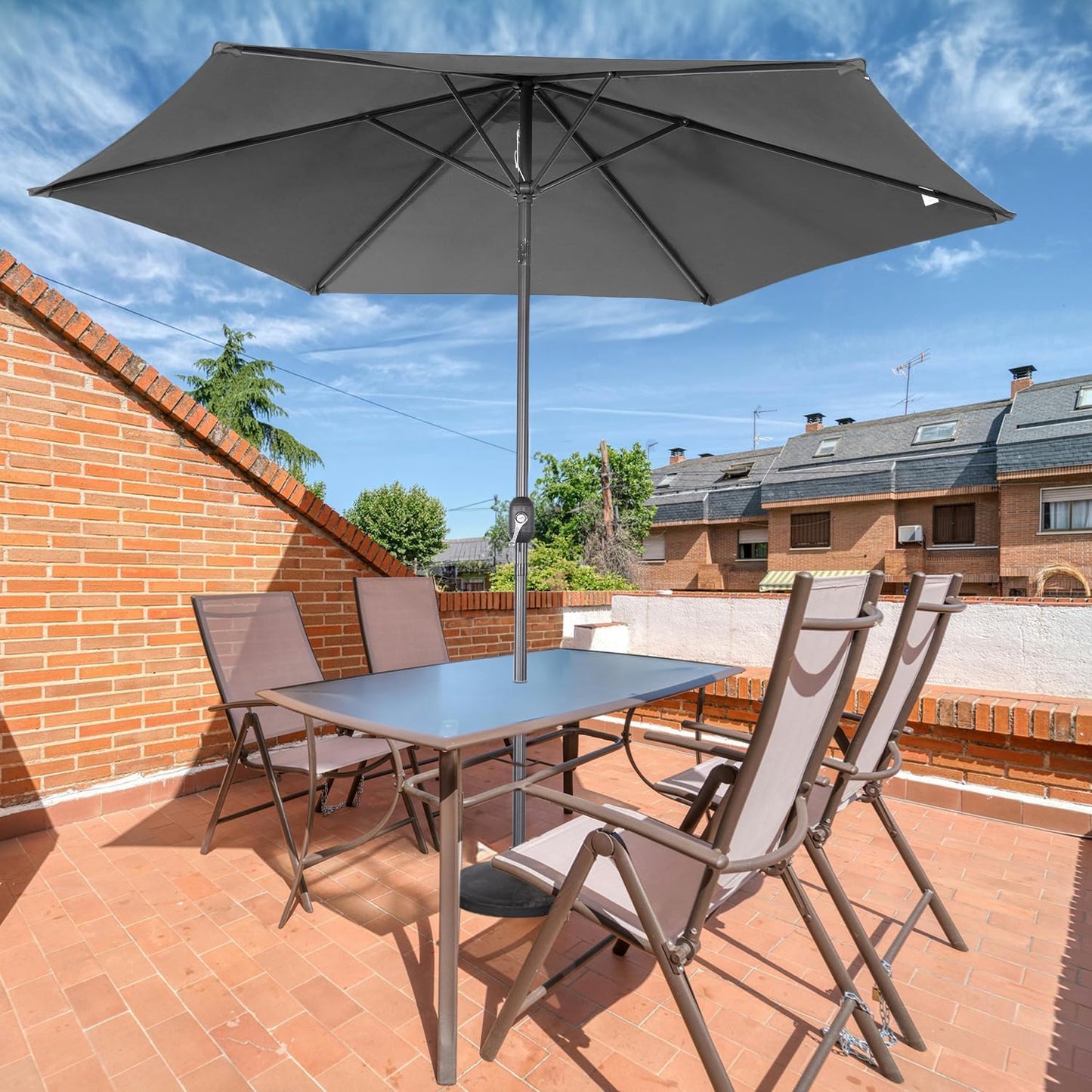 Angel Living Parasol Ø300 cm - Rond - Grijs