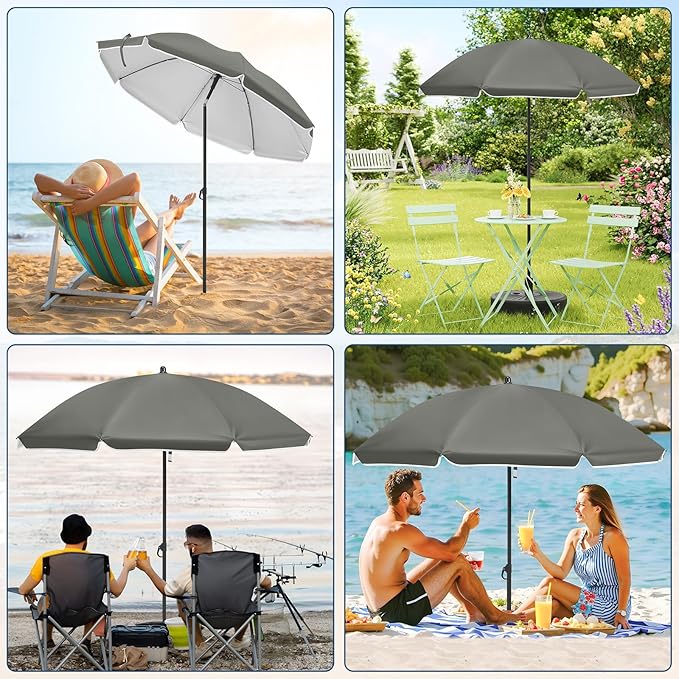 WOLTU GSS0007dgr03 - Balkon parasol 175 cm - UPF 50+ UV bescherming - Verstelbaar en kantelbaar - Donkergrijs
