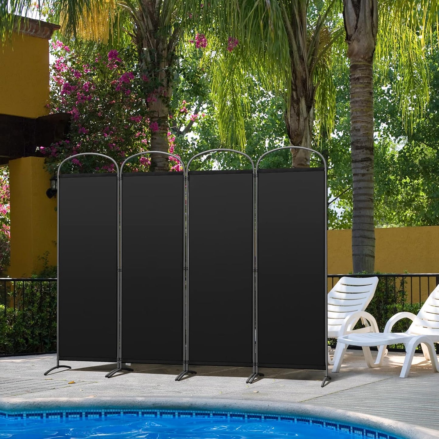 Angel Living Kamerscherm - 4 Panelen - 224 x 182 cm - Binnen & Buiten - Zwart