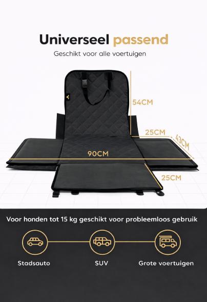 Hondenautostoeltje voor kleine en middelgrote honden incl. veiligheidsgordel - auto hondenstoel waterdicht en stabiel voor achterbank en voorstoel - hondenautostoel, hond passagiersstoel, autostoel voor honden