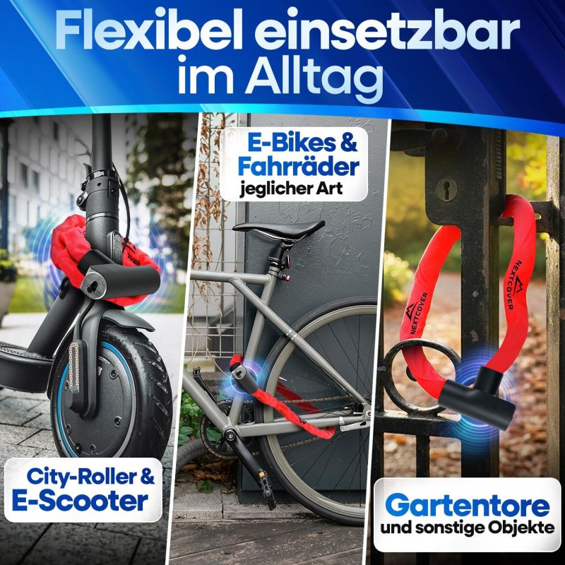 NEXTCOVER® Fietsslot LockOne met sleutel - hoge veiligheid - robuust & duurzaam - 3 sleutels