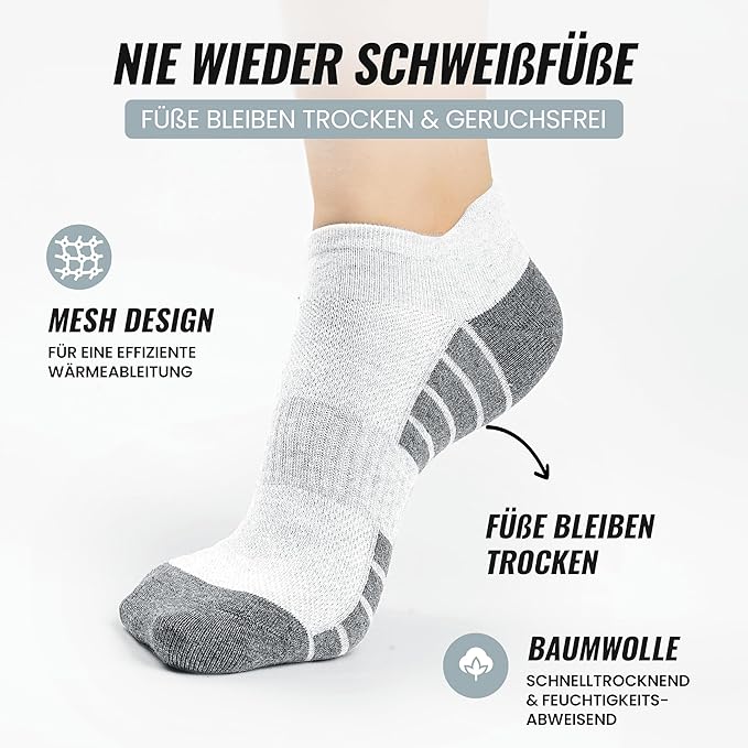 Heldenwerk Sneakersokken voor dames en heren 10 paar - Korte sportsokken met ademend katoen - Maat 39-42