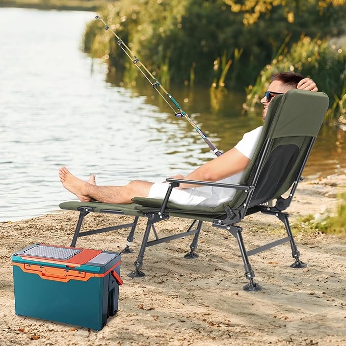 Bonnlo Opvouwbare Visstoel – Verstelbare Campingstoel met Draagtas – Draagkracht 159 kg