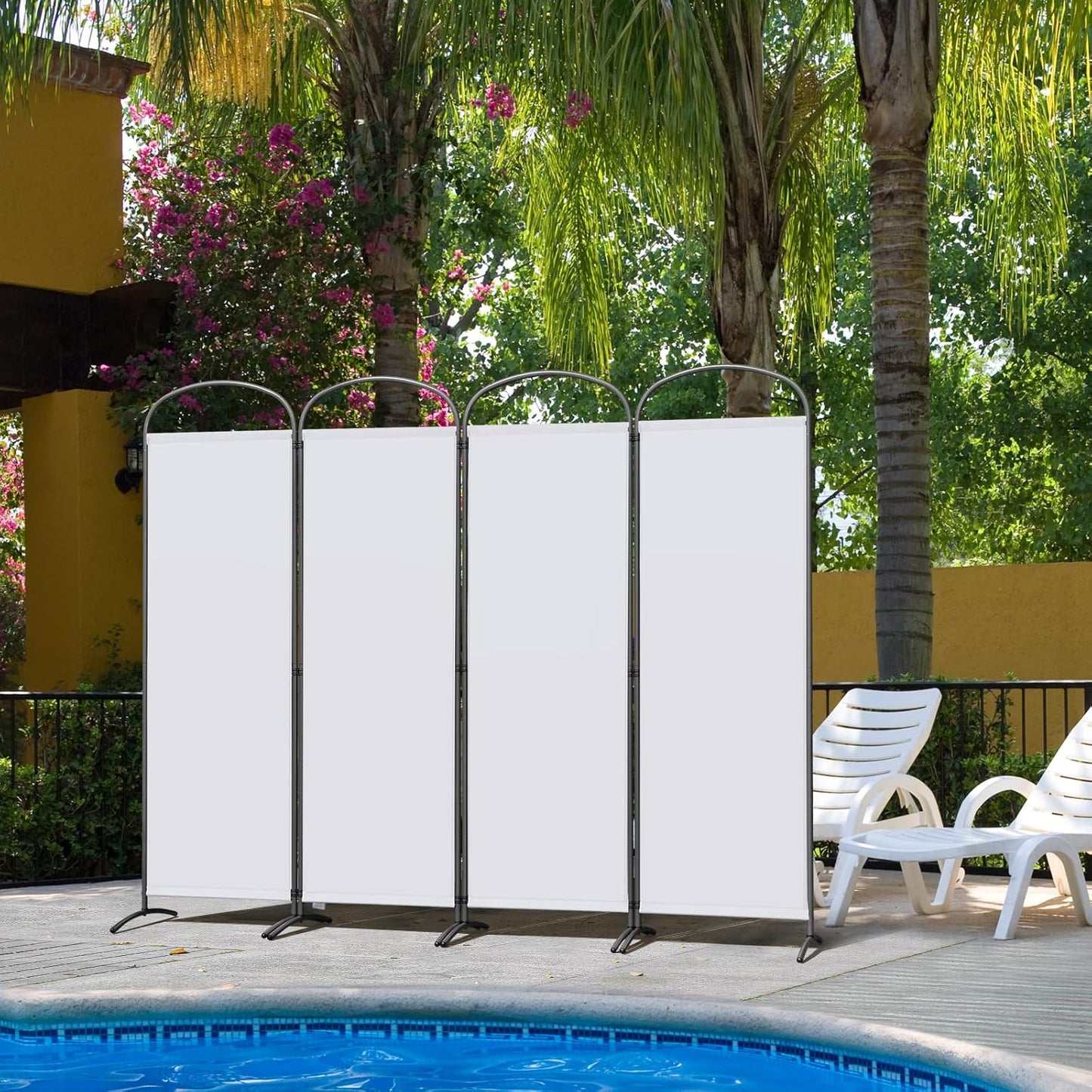 Angel Living Kamerscherm 4 Panelen - 224 x 182 cm - Wit