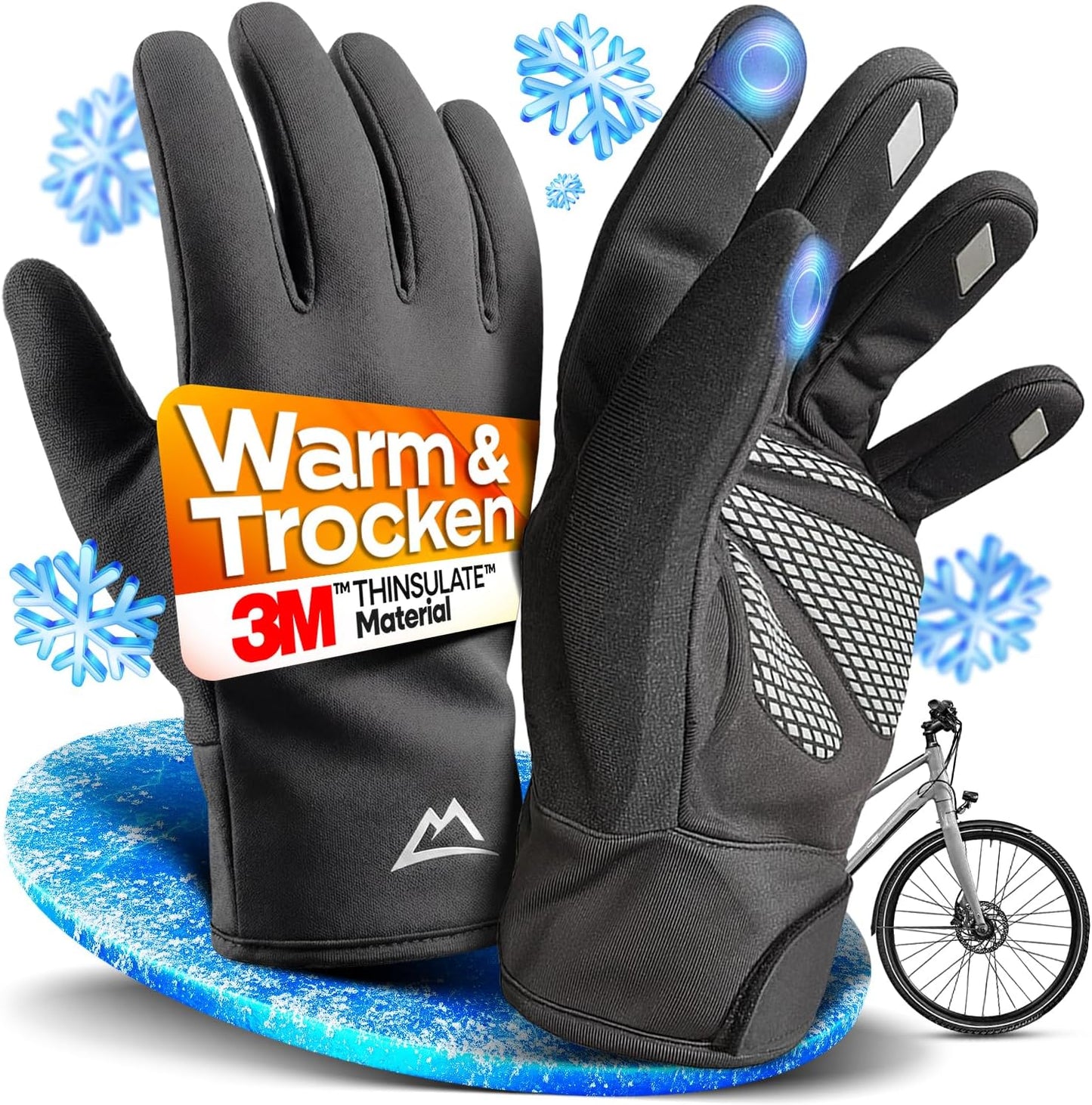 Nextcover® Winter fietshandschoenen - ThermoShield 2.0 - Unisex - maat L - Warme & waterdicht - thermo
