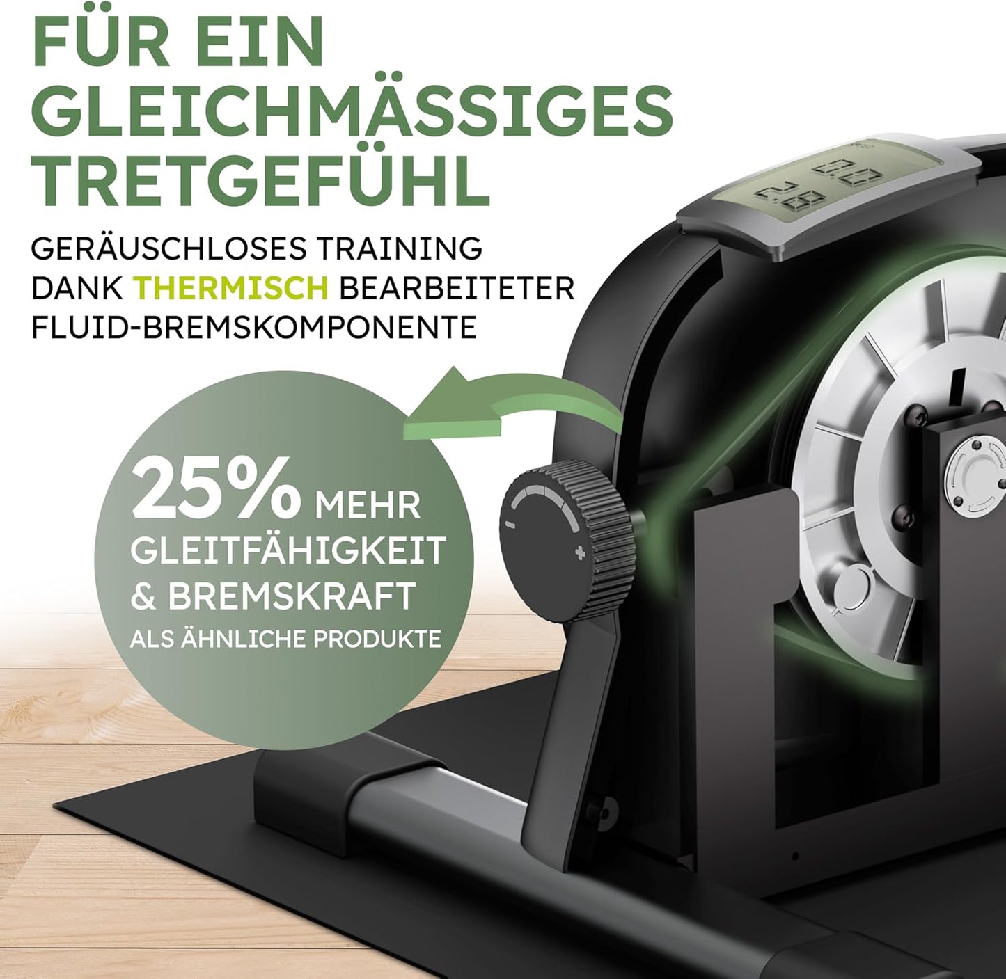 Heldenwerk Stoelfiets voor Armen en Benen – Compacte Mini Hometrainer voor Thuis – Met Weerstand en Trainingsdisplay – Inclusief Antislipmat en Bevestigingsriem – Zwart – 40 x 35 x 30 cm
