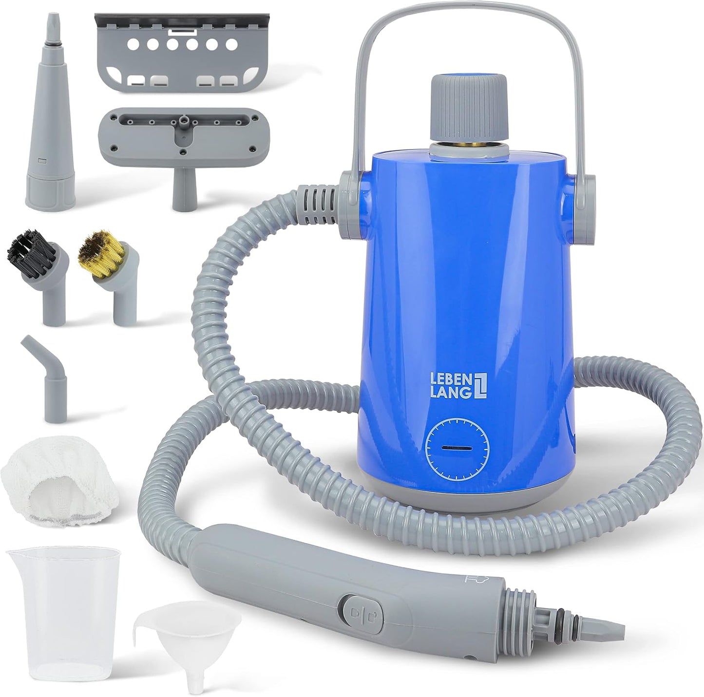 LEBENLANG - Elektrische stoomreiniger - Handapparaat - 3,5 bar en 1000 W - 12 x accessoires- Stoomreiniger voor alles