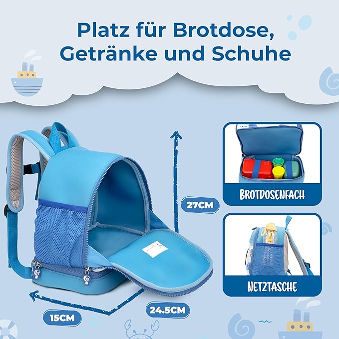 REISERACKER Kinderrugtas Adventure blauw