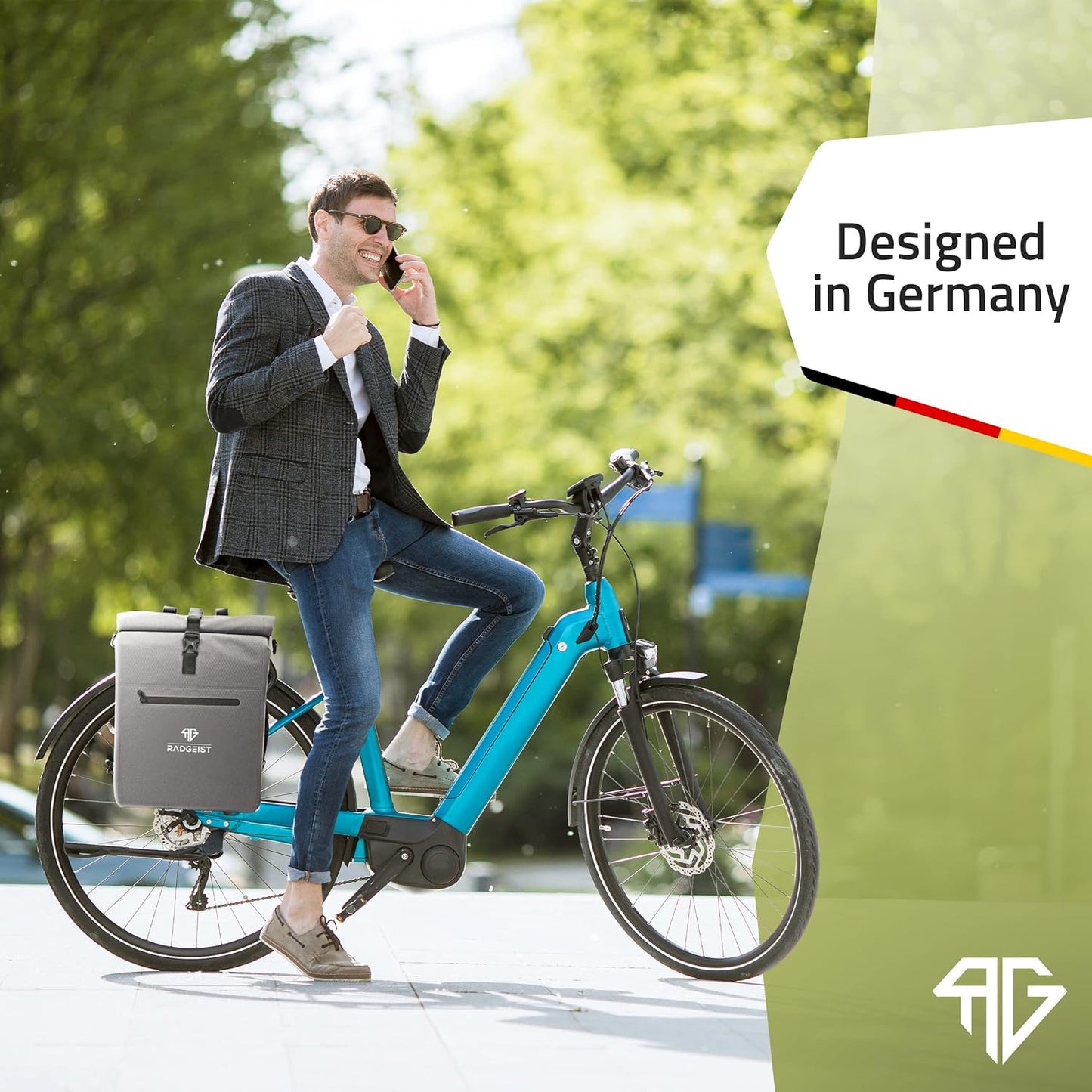 RADGEIST 3in1 fietstas voor bagagedrager - fietsrugzak - bagagedraagtas - schoudertas - met laptopvak - waterdicht - 25L - grijs