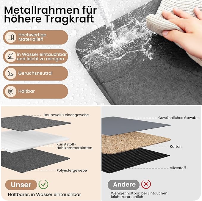 WOLTU opbergbox met deksel - set van 5 opbergdozen - inklapbaar - grijs - 38 x 27 x 20 cm