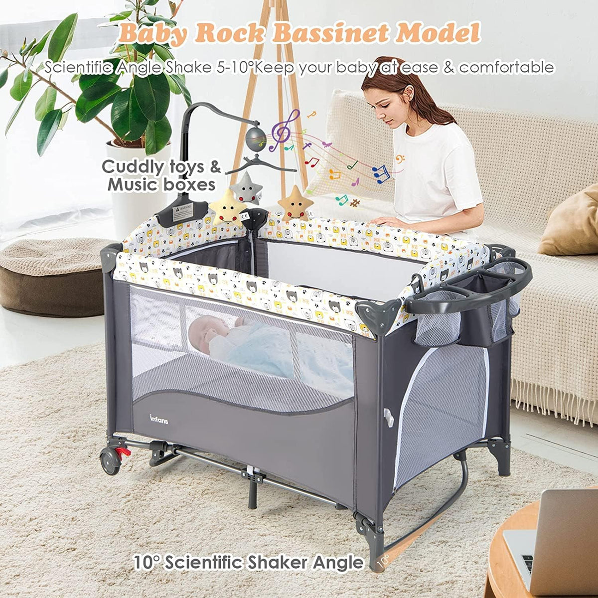 Coast Kinderbed - Opvouwbaar - 110 x 76 x 76 cm - Zwart
