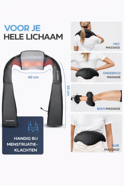 Heldenwerk Massageapparaat - Met warmte - Schouders, Nek, Rug, Benen