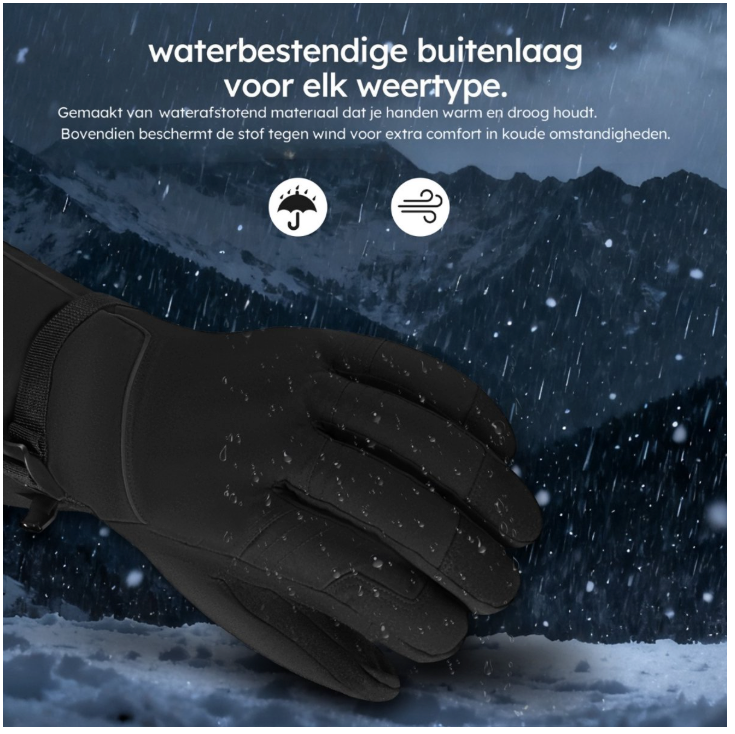 Saaf – Verwarmde Handschoenen Premium – Maat M – Zwart Polyester – 3 Warmtestanden & Oplaadbaar – Water- & Windafstotend – Optimaal Comfort