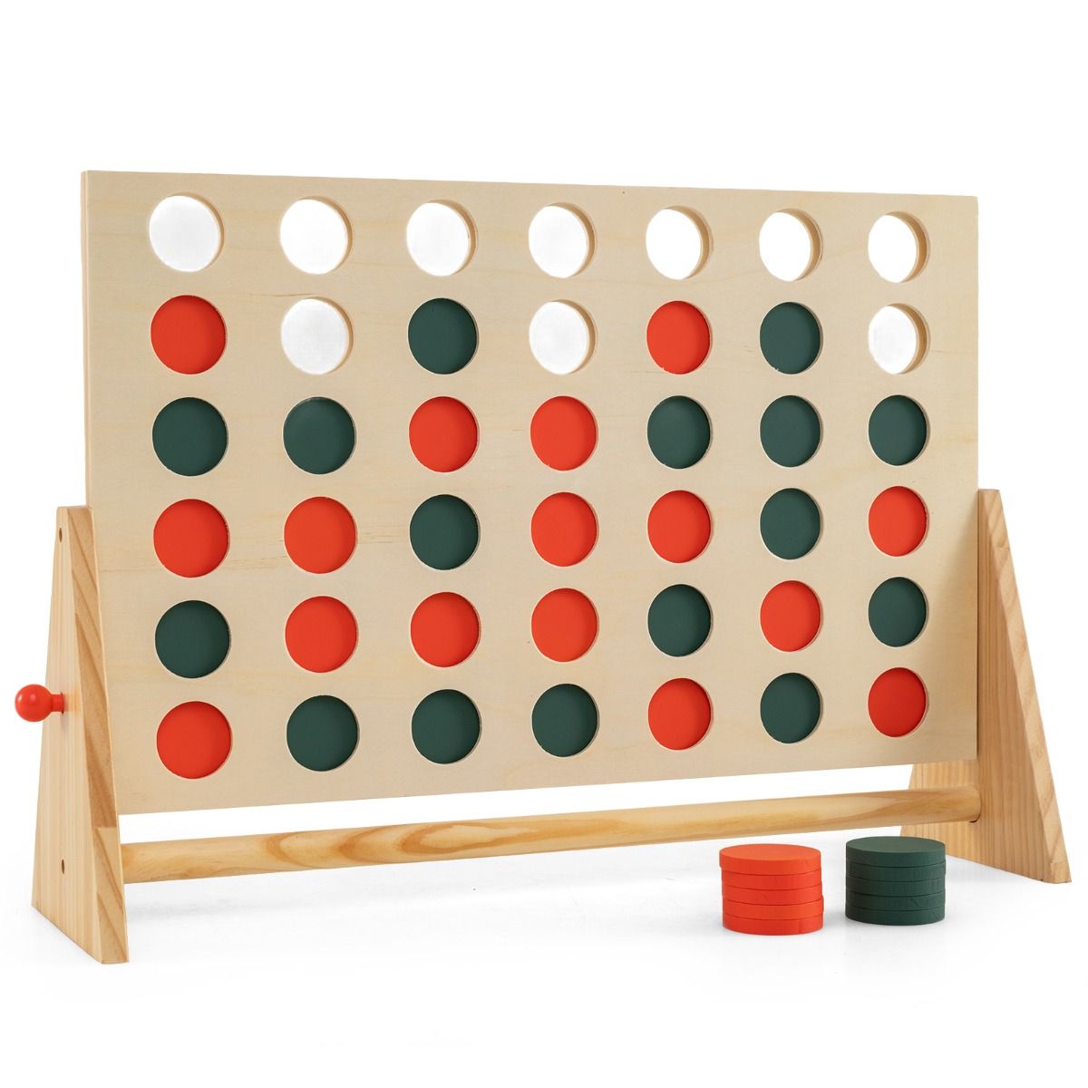 Coast 4-op-een-rij-spel - verbindingsbordspel - 42 speelstukken - grenenhouten frame - naturel