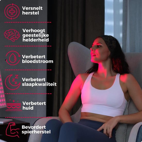 Suprrhealth Rood Licht Lamp Mini - Roodlichttherapie - Timer - LED Infraroodlamp - Huidverzorging Infraroodtherapie - Collageenlamp - Fibromyalgie - Lichttherapie