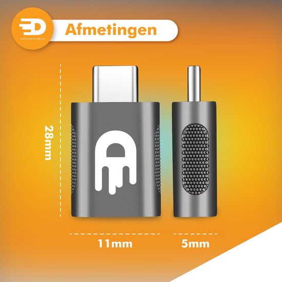 Drivv. USB C naar USB A Adapter – 2 stuks - Space Grey - Thunderbolt 3 - USB 3.0 - 5Gbps