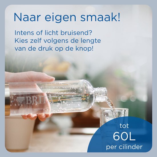 Brita SodaONE Bruiswatertoestel Zwart - met 1 CO2-cilinder en 1 Soda fles