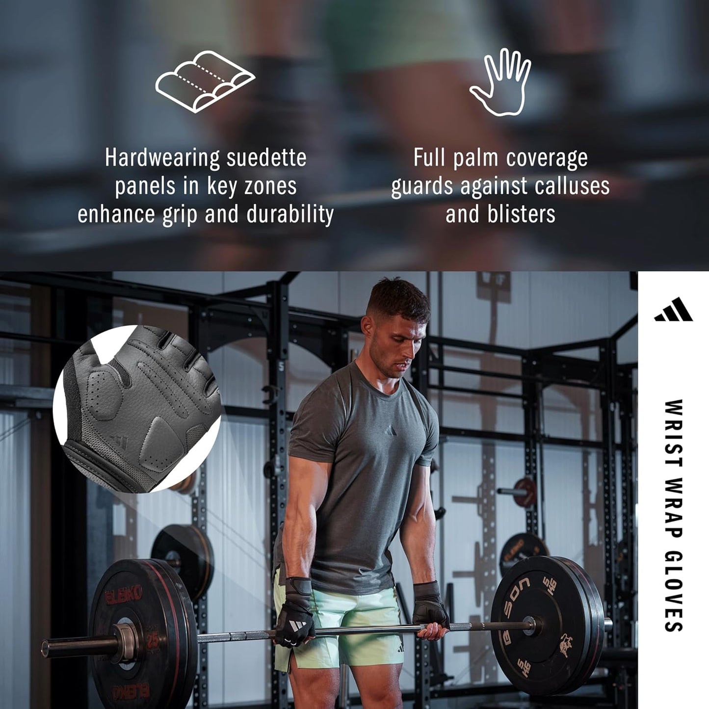 Adidas Wrist Wrap Training Gloves - Maat L - Zwart - Gepolsterd