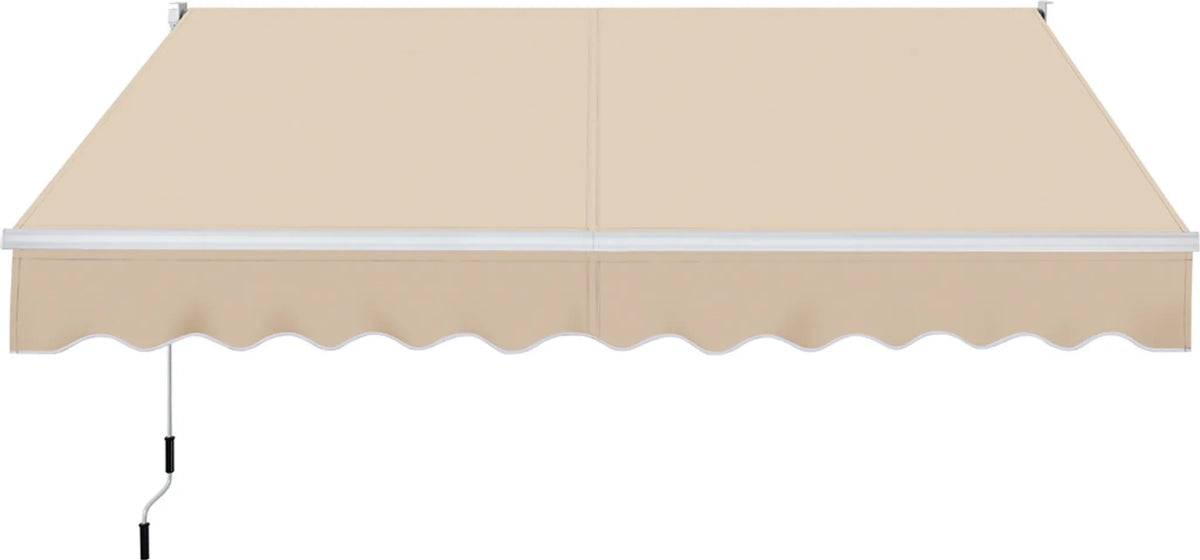 Yaheetech Klemzonnescherm – 300 x 250 x 25 cm – Voorzien Van Handmatige Slingerstang En Verstelbare Hoek En UV-Bestendige Coating – Voor Balkon En Terras – Beige Polyester En Metaal