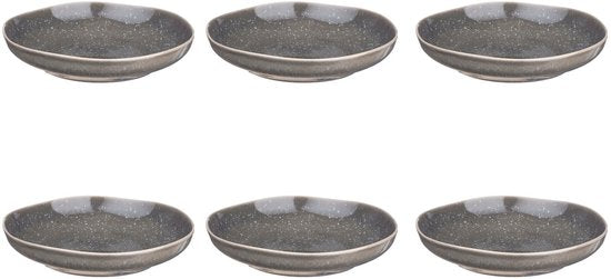 Diep bord STELLAR Ø22,5cm - 6 stuks - Betongrijs