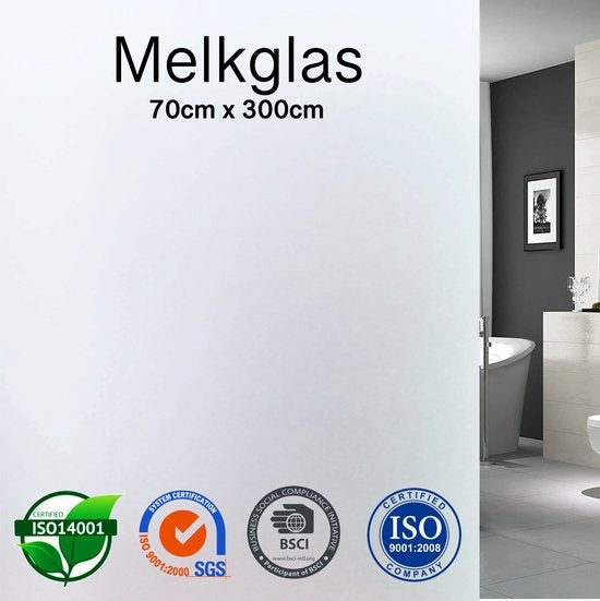 Homewell Raamfolie HR++ 70x300cm - Zonwerend & Isolerend - Anti inkijk - Zelfklevend - Melkglas