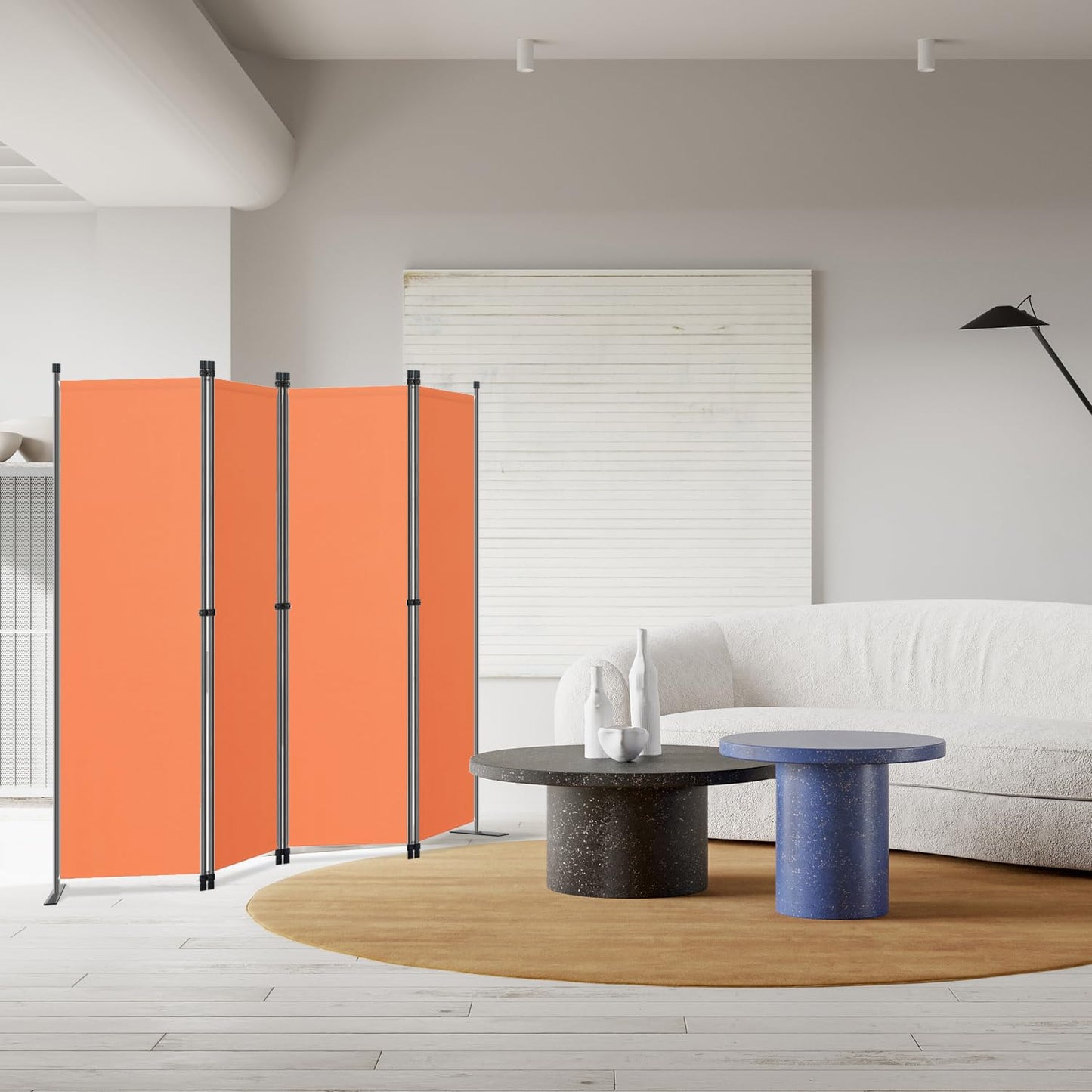 Angel Living PA3704 - Privacy scherm en ruimte verdeler - 4 panelen - Staal en polyester - Oranje