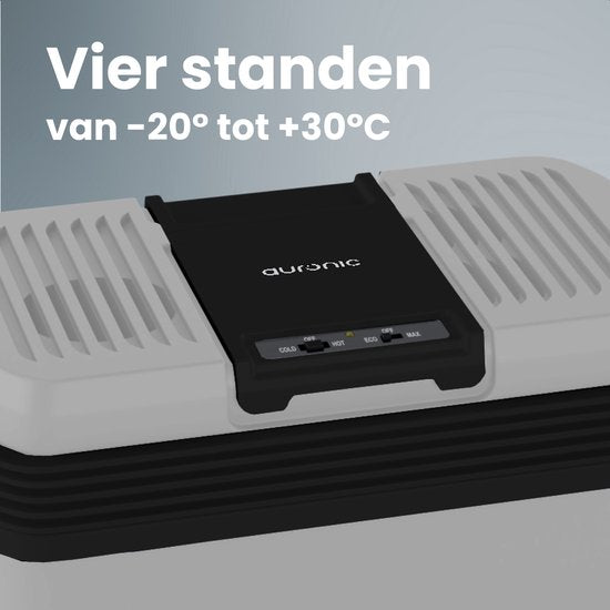 Auronic Koelbox Elektrisch 12V en 230 volt - 20L - Camping Koelkast - Auto - Koelen en Verwarmen - Frigobox - Lichtgrijs