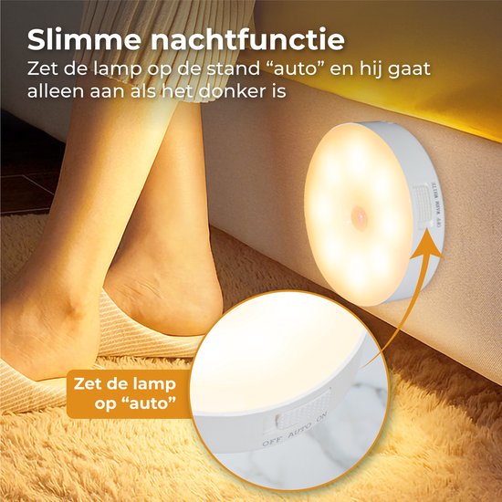 Nuvance - Draadloze Ledlamp - 2 Stuks - Warm Wit Licht - Magnetisch - Dag en Nacht Sensor - Usb Oplaadbaar - Kastverlichting – Wandlamp