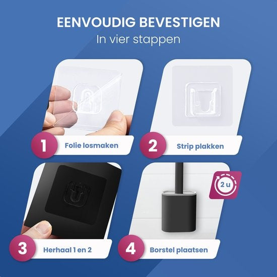 Roegaarden WC Borstel met Houder – Toiletborstel – Siliconen – Vrijstaand En Hangend – Zwart