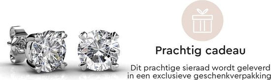 Yolora Dames Oorbellen - Rond Kalpa Camaka Kristallen - Zilverkleurig - 18K Witgoud Verguld - Vrouwen Oorknoppen Zilver - Oorknopjes - Sieraden - Luxe Giftbox - Geschenkdoos - Cadeau doos - Mooie Cadeauverpakking - Moederdag Cadeautje